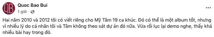 Dòng trạng thái tiết lộ 19 bài hát