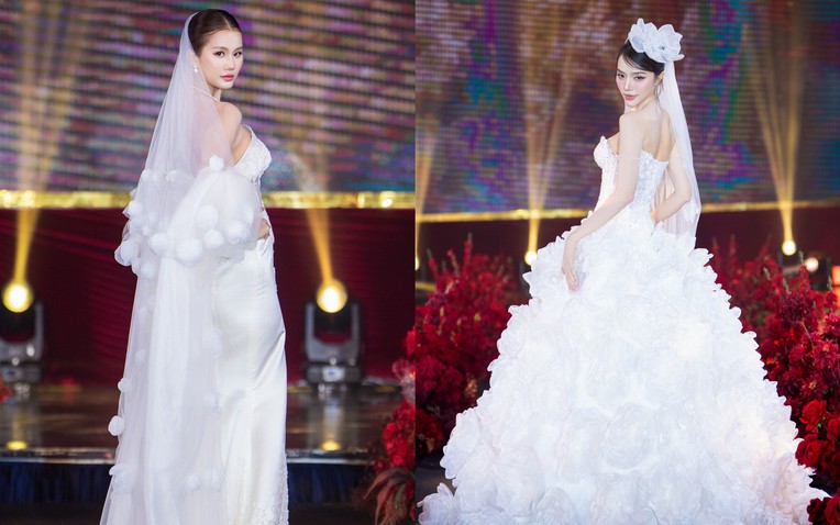 Á hậu Hương Ly và Lê Phan Hạnh Nguyên trong trang phục cô dâu