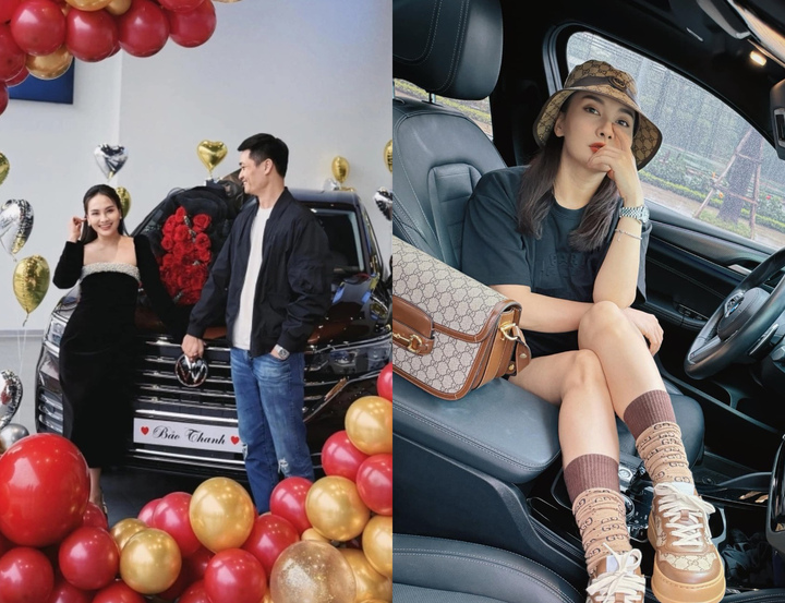 Bảo Thanh với xe hơi sang trọng
