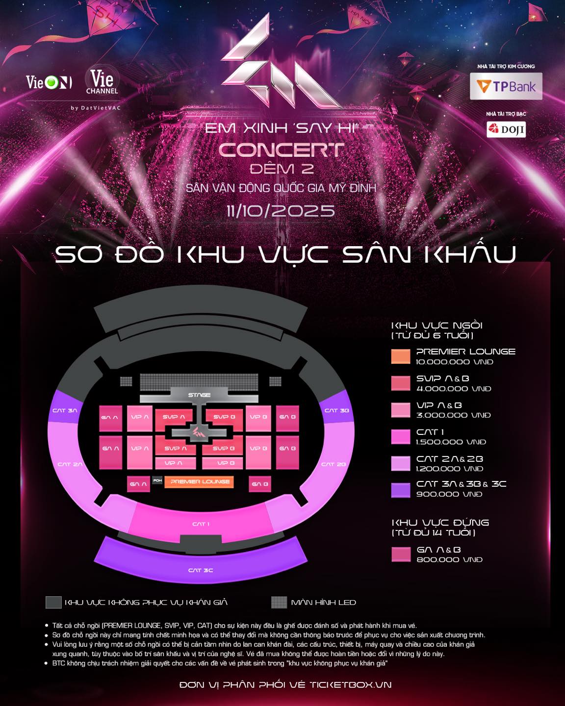 Seat map concert Em Xinh trải ngang