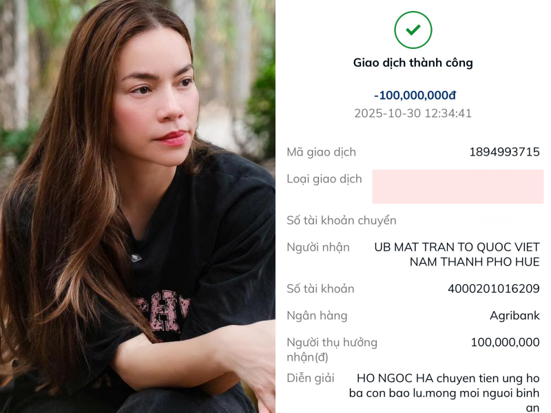 Hồ Ngọc Hà gửi lời động viên đến miền Trung