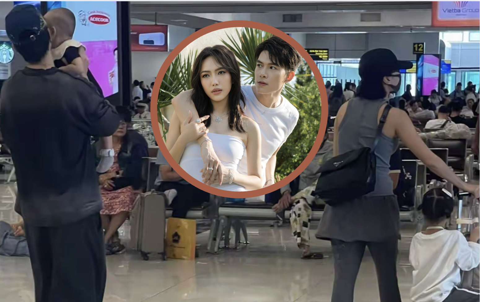 Diệu Nhi và Anh Tú bị bắt gặp đưa 2 con đi chơi ngày cuối tuần