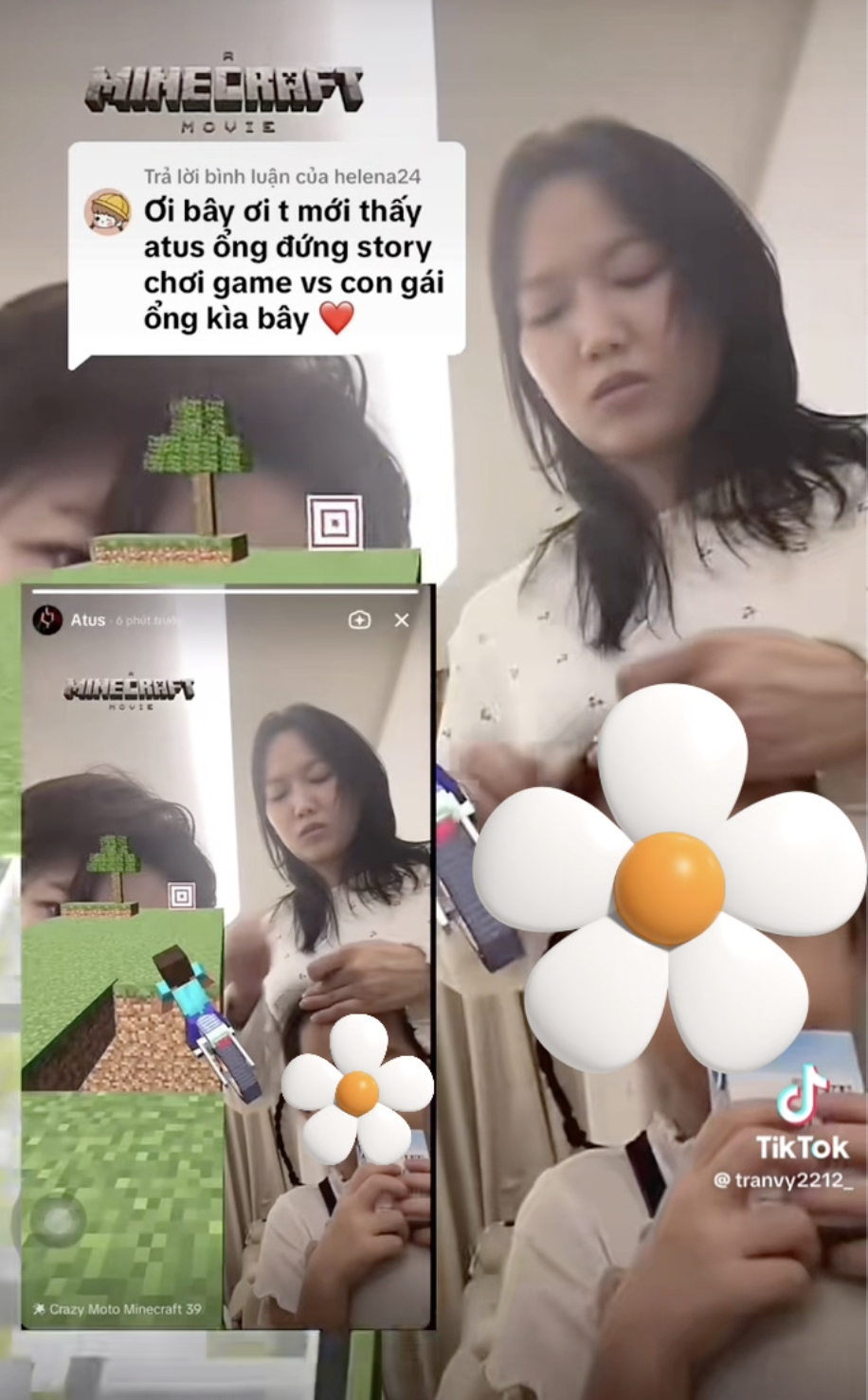 Anh Tú để lộ hình ảnh Diệu Nhi chăm sóc cho con gái