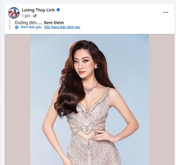 Dòng trạng thái mới trên trang cá nhân của Lương Thùy Linh