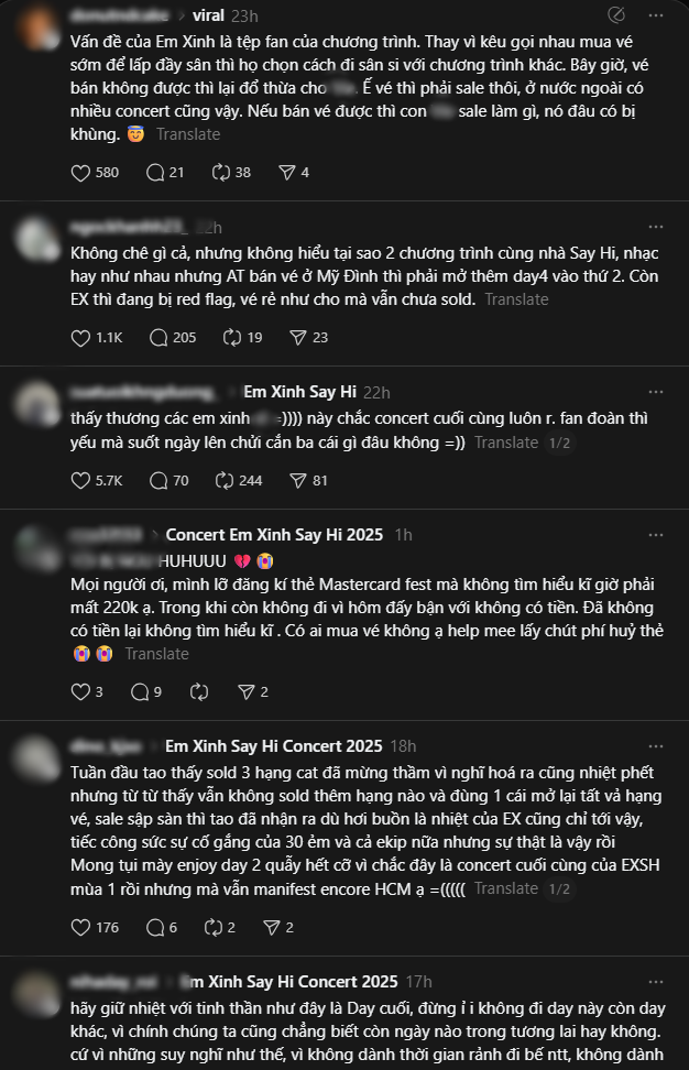 Fan tranh cãi về công tác bán vé concert Em Xinh