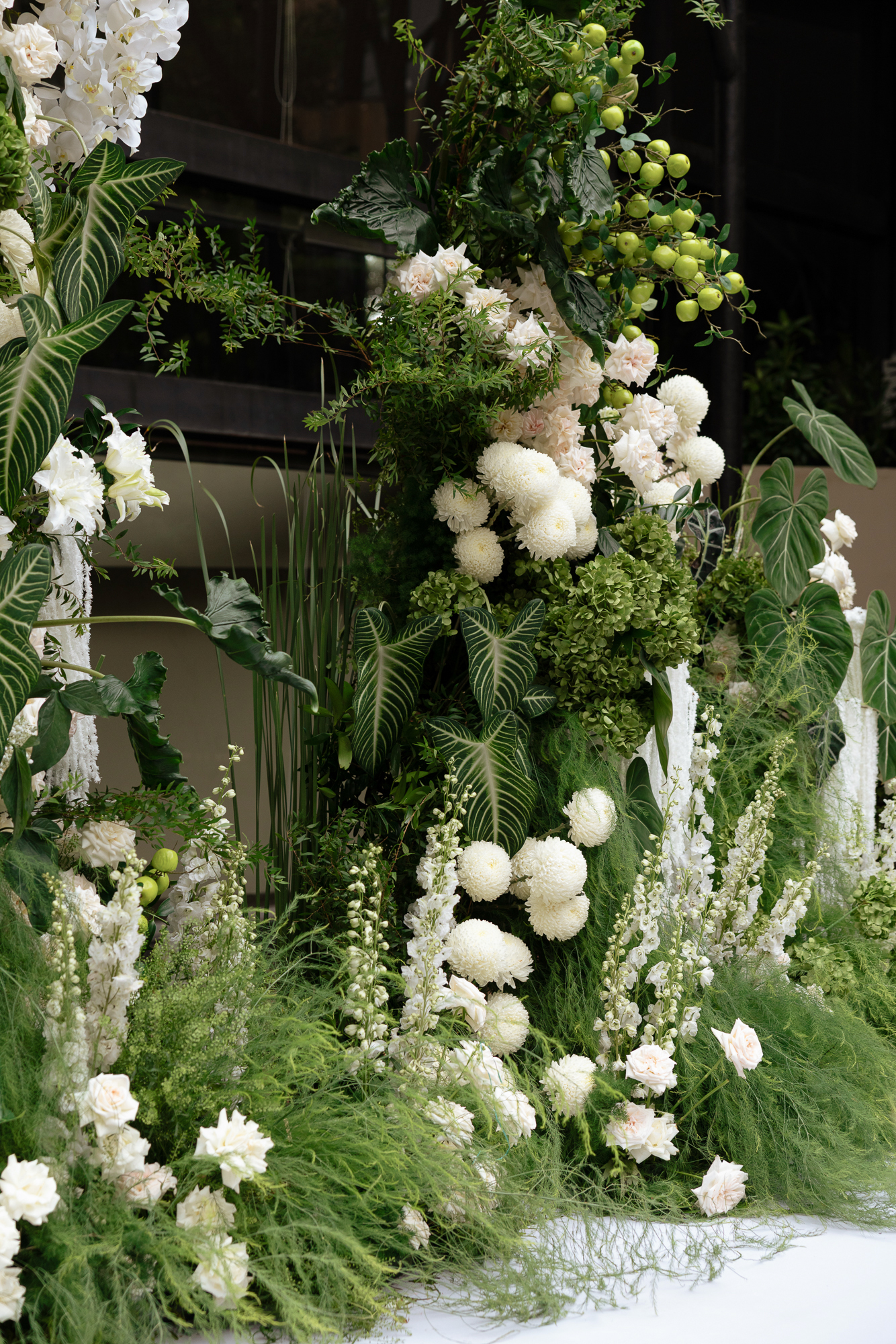 Trang trí tiệc cưới màu xanh trắng