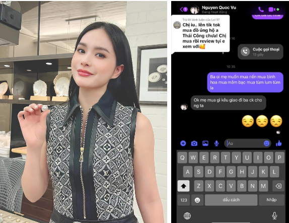 Đoàn Di Băng tiêu tiền ác- Ảnh 5. Tin nhắn mua sắm giữa Đoàn Di Băng và chồng