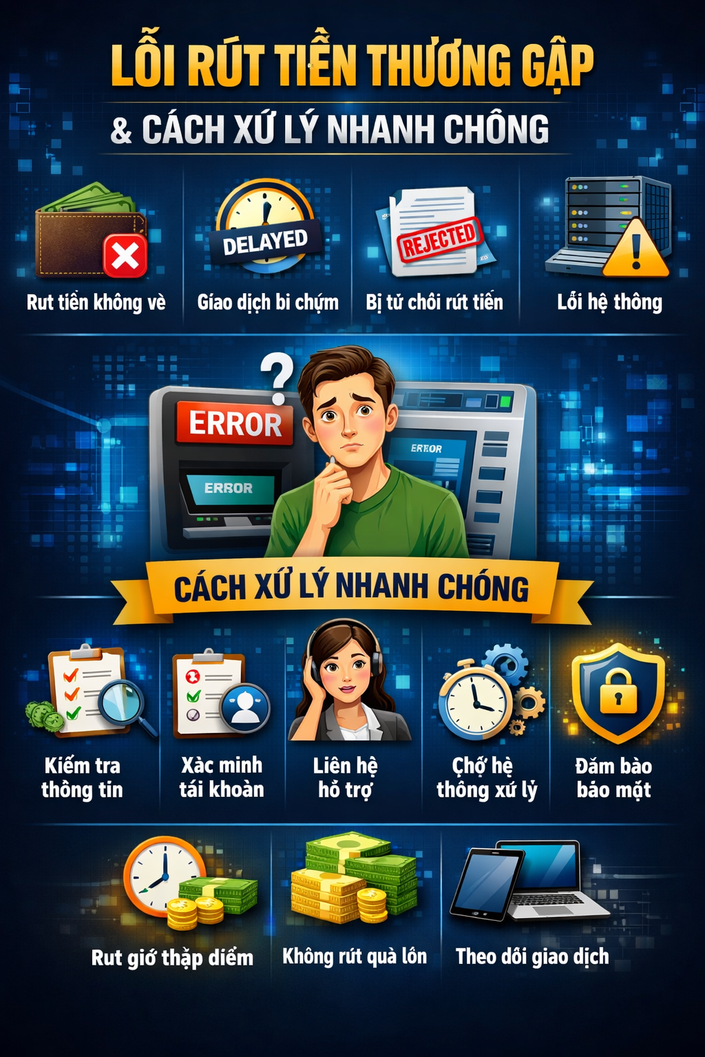 Lỗi rút tiền và cách xử lý