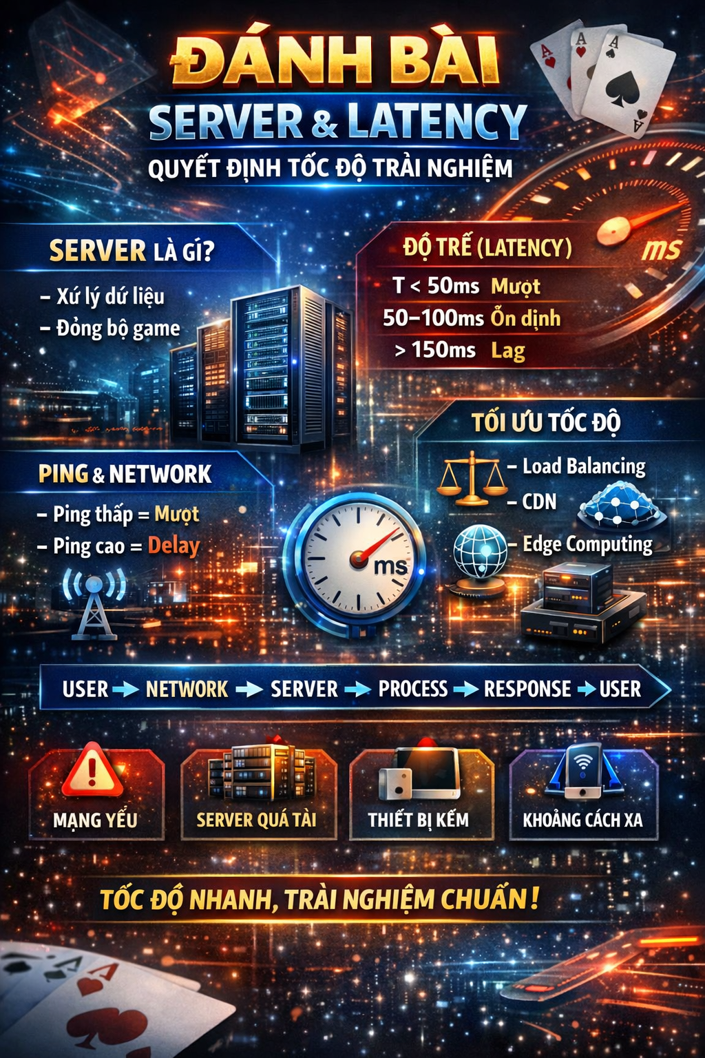 Tối ưu server và độ trễ